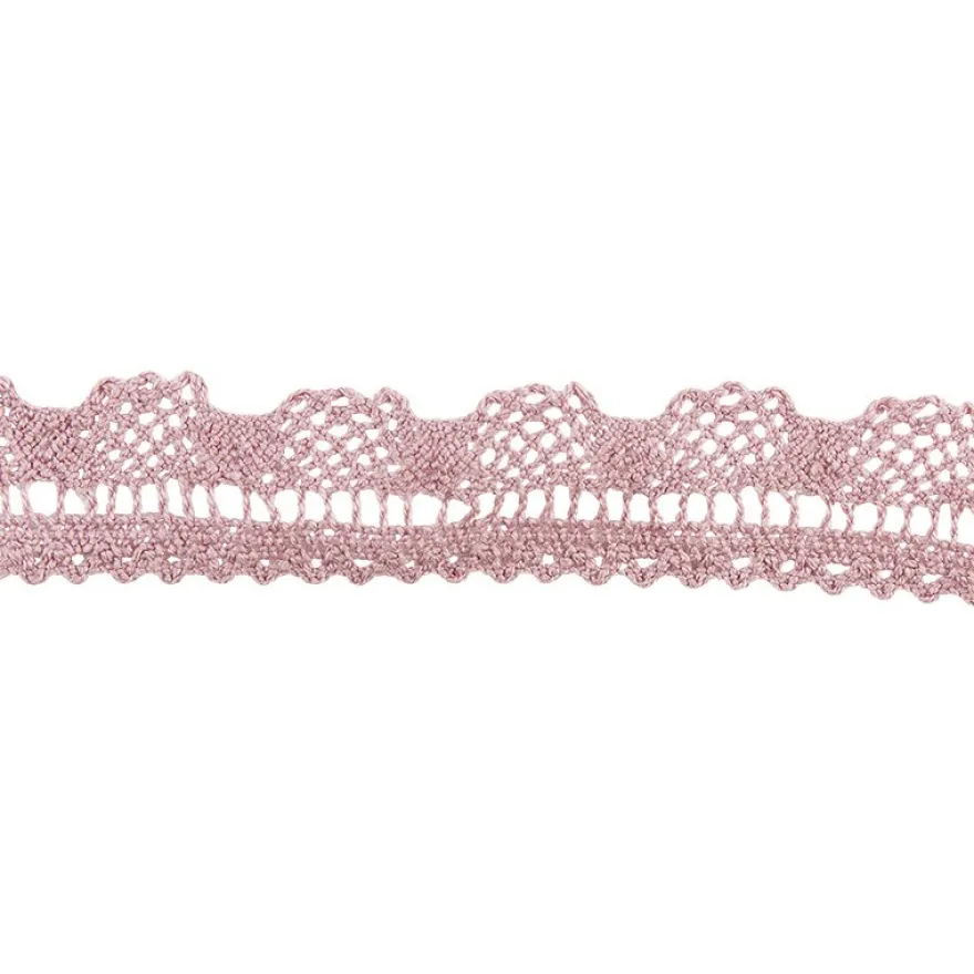 Häkelspitze Design 8, 2,1cm breit, 2m lang, altrosa