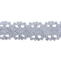 Häkelspitze Design 10, 3,2cm breit, 2m lang, blaugrau
