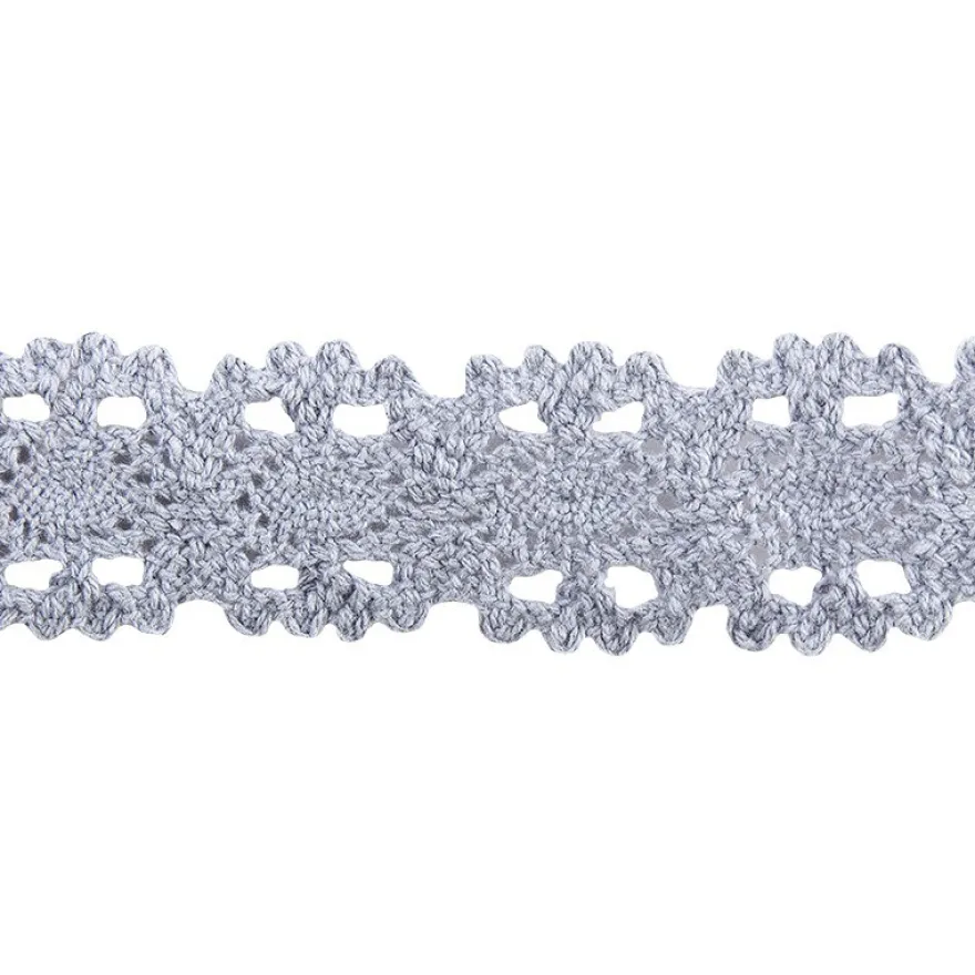 Häkelspitze Design 10, 3,2cm breit, 2m lang, blaugrau