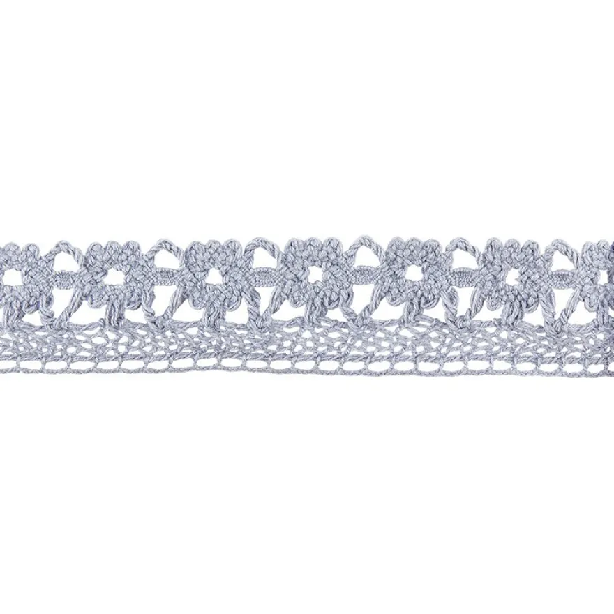 Häkelspitze Design 7, 2cm breit, 2m lang, blaugrau