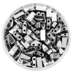 Hämatit-Perlen, Pyramide, 4mm x 6mm x 3mm, chromoptik-silber, 60 Stück