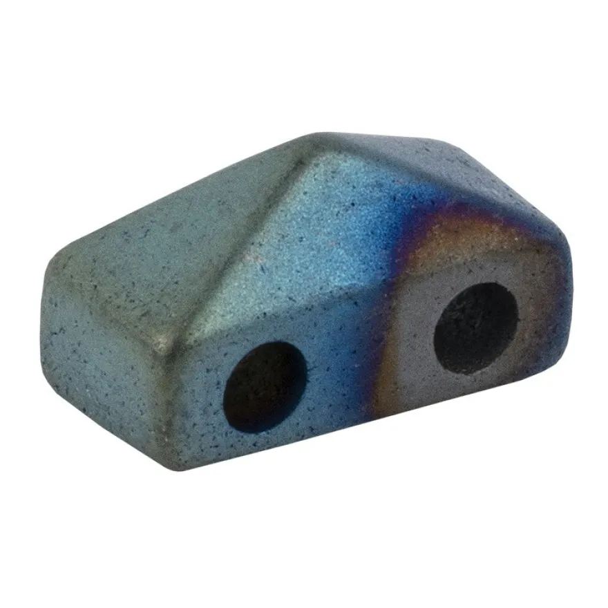 Hämatit-Perlen, Pyramide, 4mm x 6mm x 3mm, matt-grünblau changierend, 60 Stück