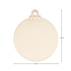 Holz-Baumschmuck, Kugeln, Rohlinge, 9,3cm x 7,9cm, flach, 1,7mm stark, 50 Teile