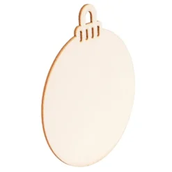 Holz-Baumschmuck, Kugeln, Rohlinge, 9,3cm x 7,9cm, flach, 1,7mm stark, 50 Teile