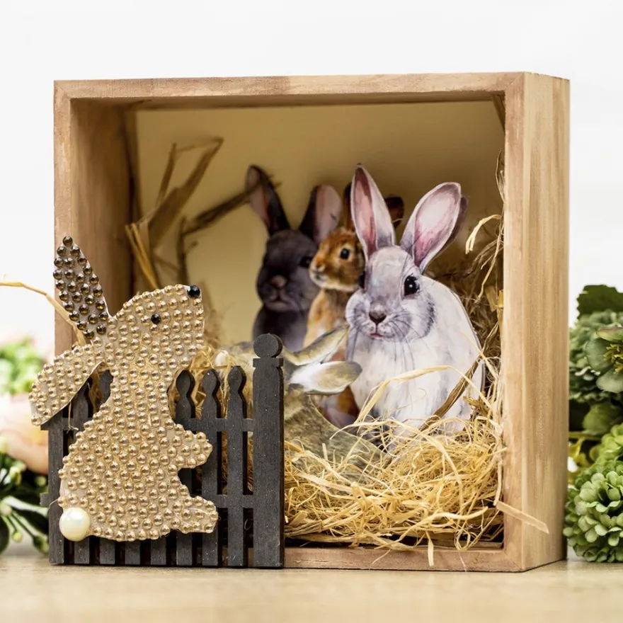 Holz-Boxen, Quadrate, offen, verschiedene Größen, 6 Stück
