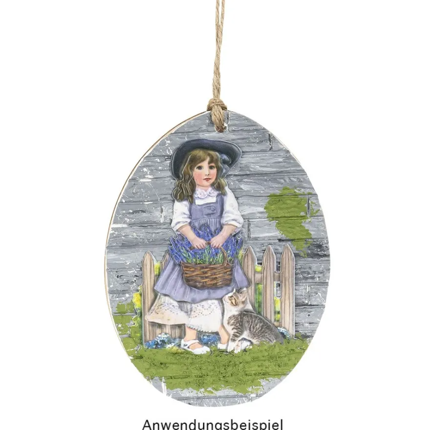 Holz-Eier, Rohlinge, zum Aufhängen, 5 versch. Größen, flach, 2mm stark, 40 Stück