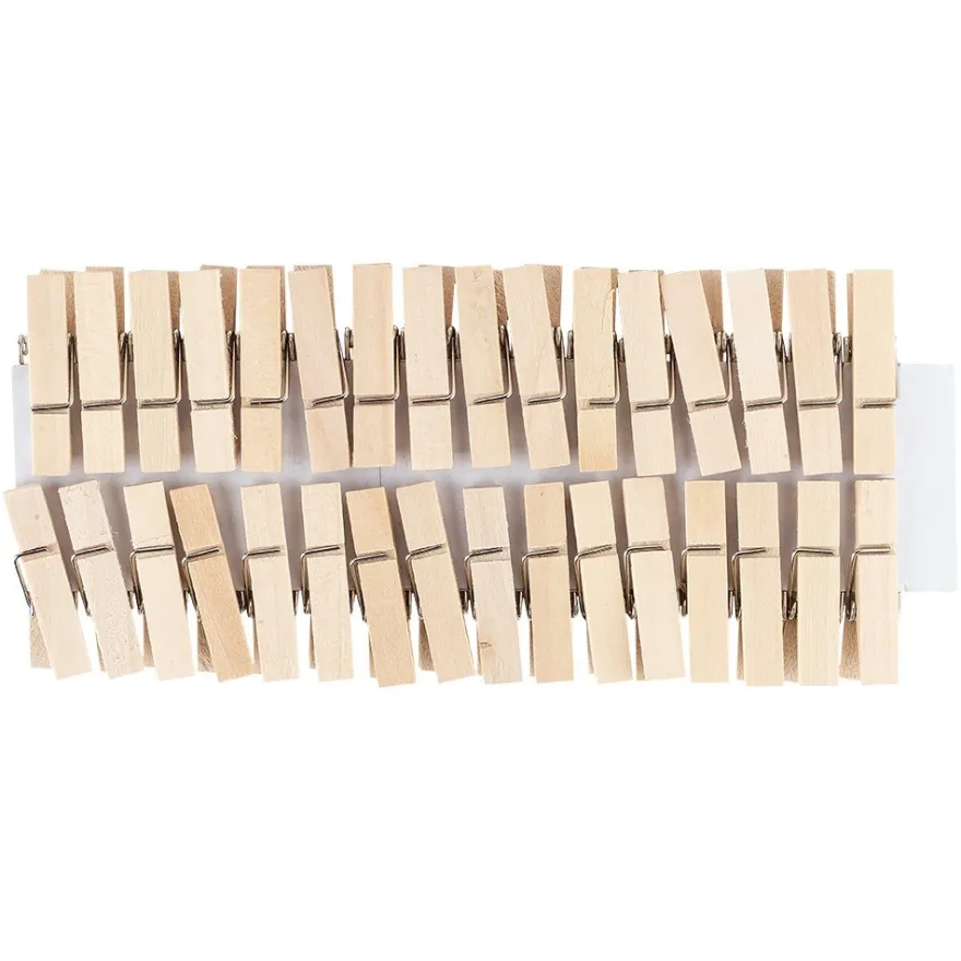 Holzklammern, 3,5cm x 0,7cm, natur, 100 Stück