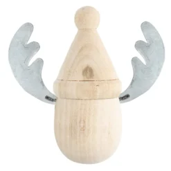 Holzköpfe Rentier, 8cm x 8cm, 2 Stück