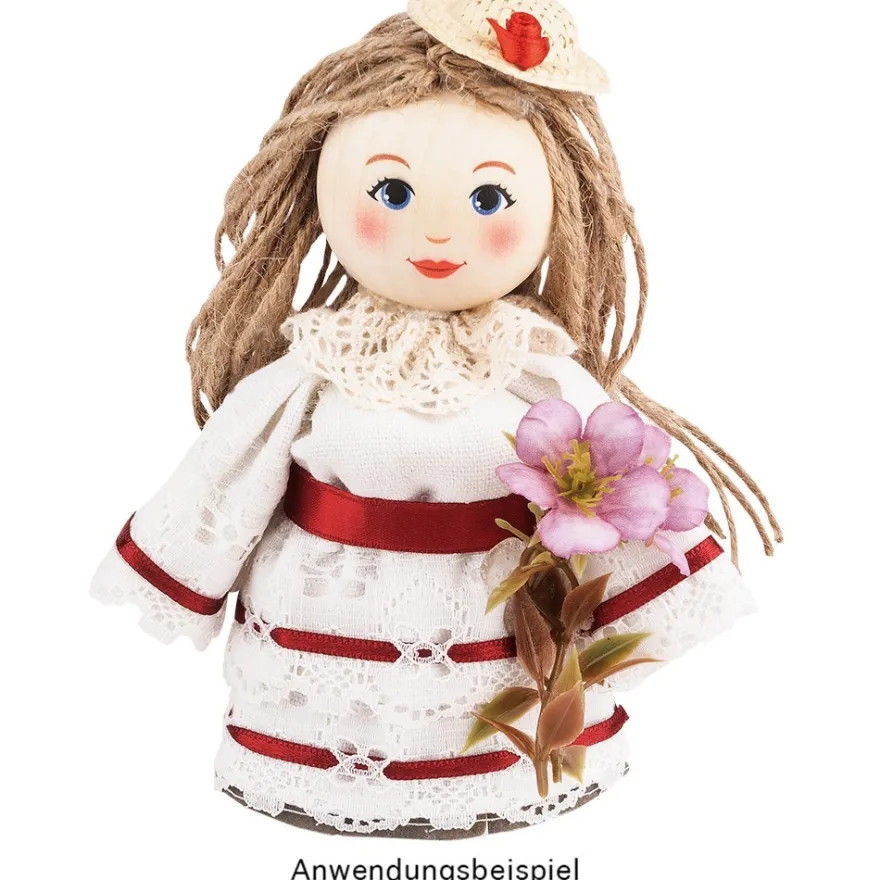 Holzkugeln mit Gesicht, Ø 4cm, mit Loch, 10 Stück
