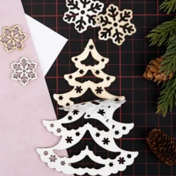 Holz-Laserbogen, Winter/Weihnachten 2, DIN A4, beidseitig klebend, 2,5mm stark, 5 Bogen