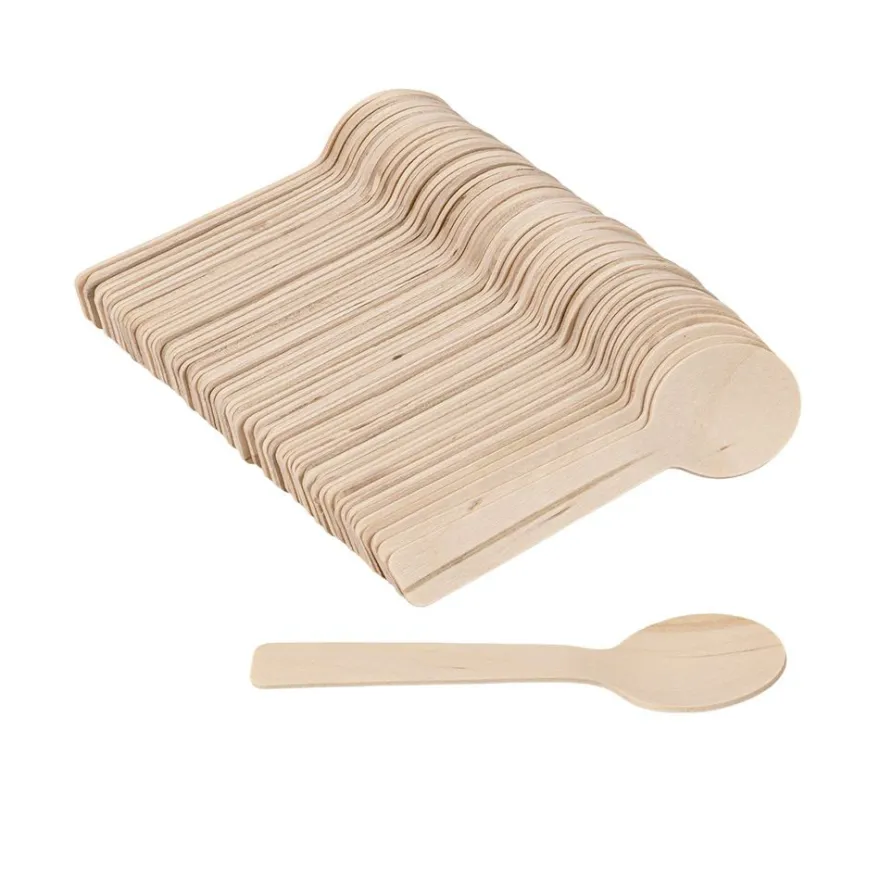 Holzlöffel, klein, 10cm lang, 2,7cm breit, natur, 70 Stück