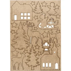 Holzmotive, Winter & Weihnachten 1, DIN-A4-Bogen mit 26 Motiven