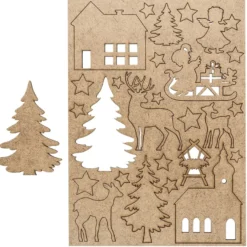 Holzmotive, Winter & Weihnachten 1, DIN-A4-Bogen mit 26 Motiven