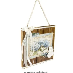 Holzplatte, Nostalgie, 24cm x 24cm x 1,5cm, mit Aufhängung für die Wand