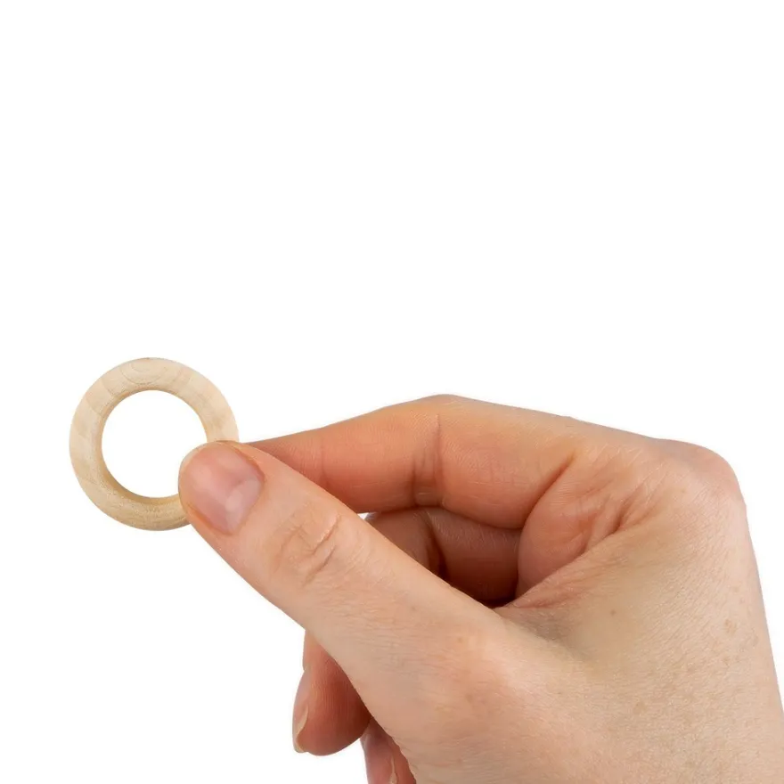 Holzringe, außen: Ø 3cm, Stärke: 7mm, naturfarben, 10 Stück