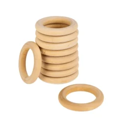 Holzringe, außen: Ø 4cm, Stärke: 7,5mm, naturfarben, 10 Stück