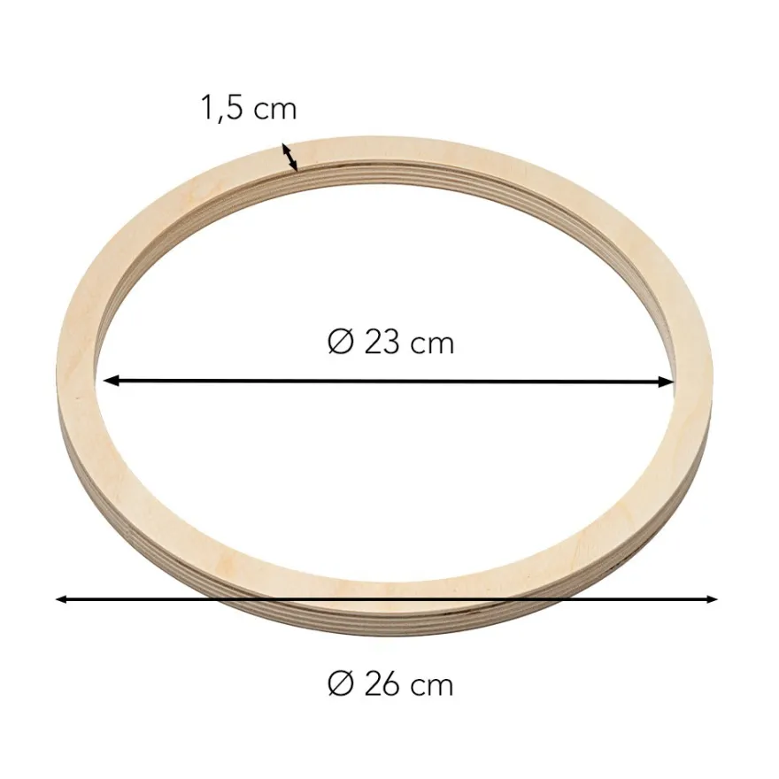 Holz-Ringrahmen, rund, 6 Größen, Stärke: 1,5cm, 6 Stück