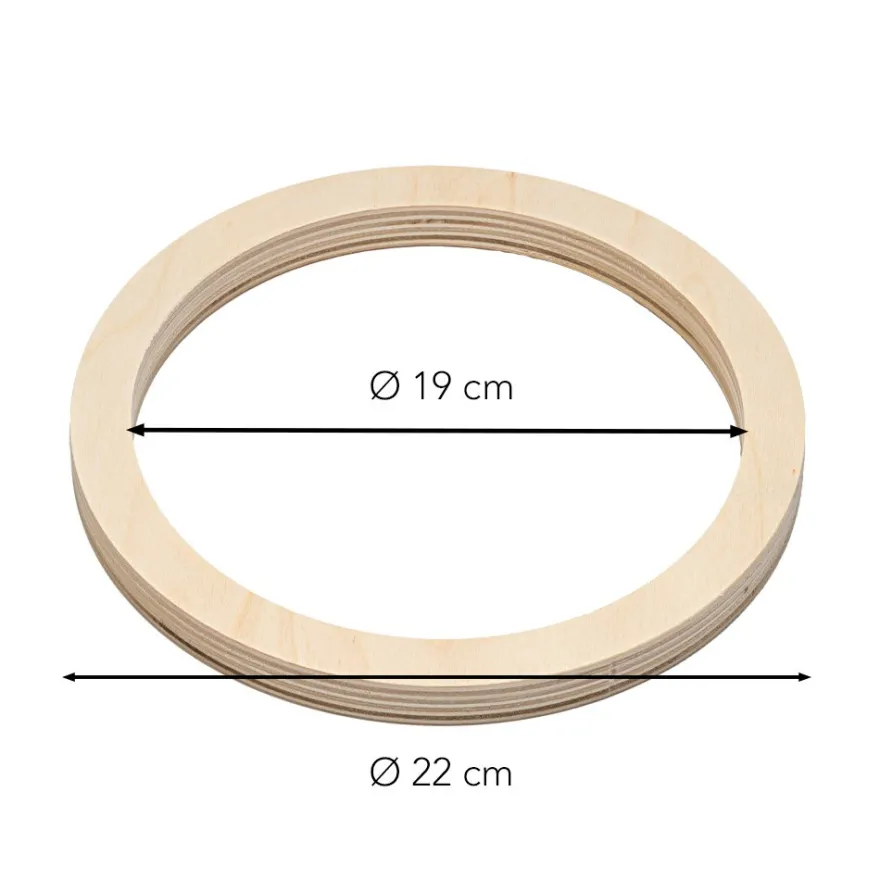 Holz-Ringrahmen, rund, 6 Größen, Stärke: 1,5cm, 6 Stück