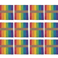 Holzstäbchen, 11,4cm lang, 1cm breit, 6 verschiedene Farben, 600 Stück