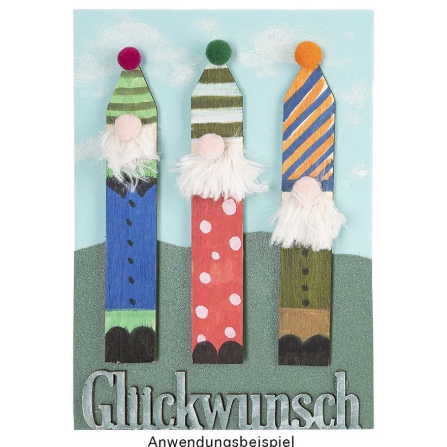 Holzstäbchen, Dachspitze, 12cm lang, 2cm breit, natur, 80 Stück