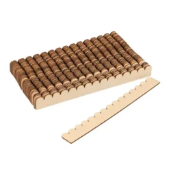 Holzstäbchen, einseitiger Wellenrand, 14,8cm lang, natur, 40 Stück