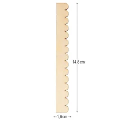 Holzstäbchen, einseitiger Wellenrand, 14,8cm lang, natur, 40 Stück