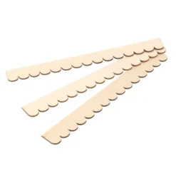 Holzstäbchen, einseitiger Wellenrand, 14,8cm lang, natur, 40 Stück
