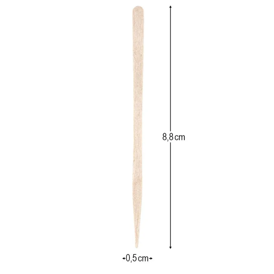Holzstäbchen, in Nadelform, 8,8cm lang, 0,5cm breit, natur, 100 Stück
