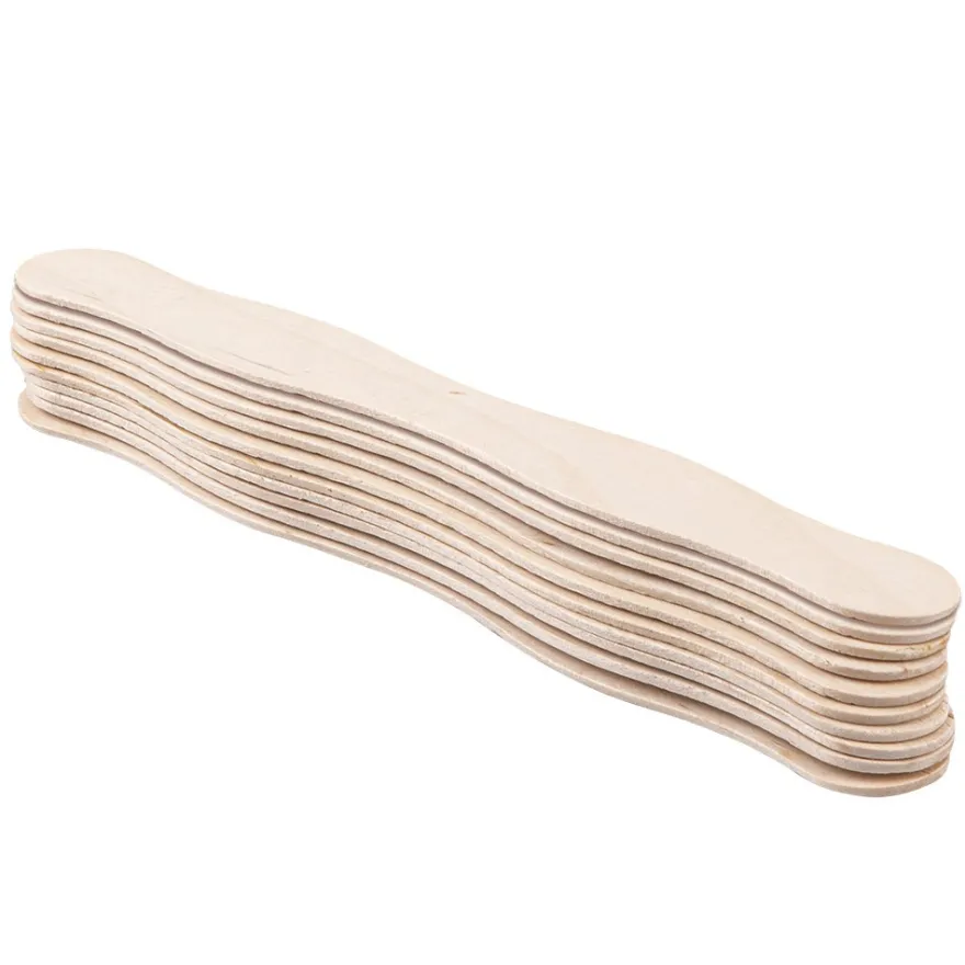 Holzstäbchen, in Wellenform, 20cm lang, 2,5cm breit, 10 Stück