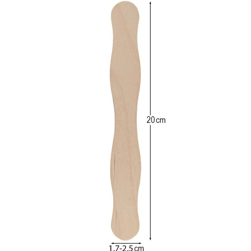 Holzstäbchen, in Wellenform, 20cm lang, 2,5cm breit, 10 Stück