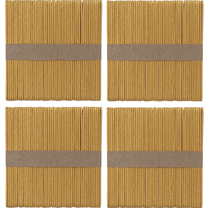 Holzstäbchen metallic, 11,4cm lang, 1cm breit, gold, 200 Stück