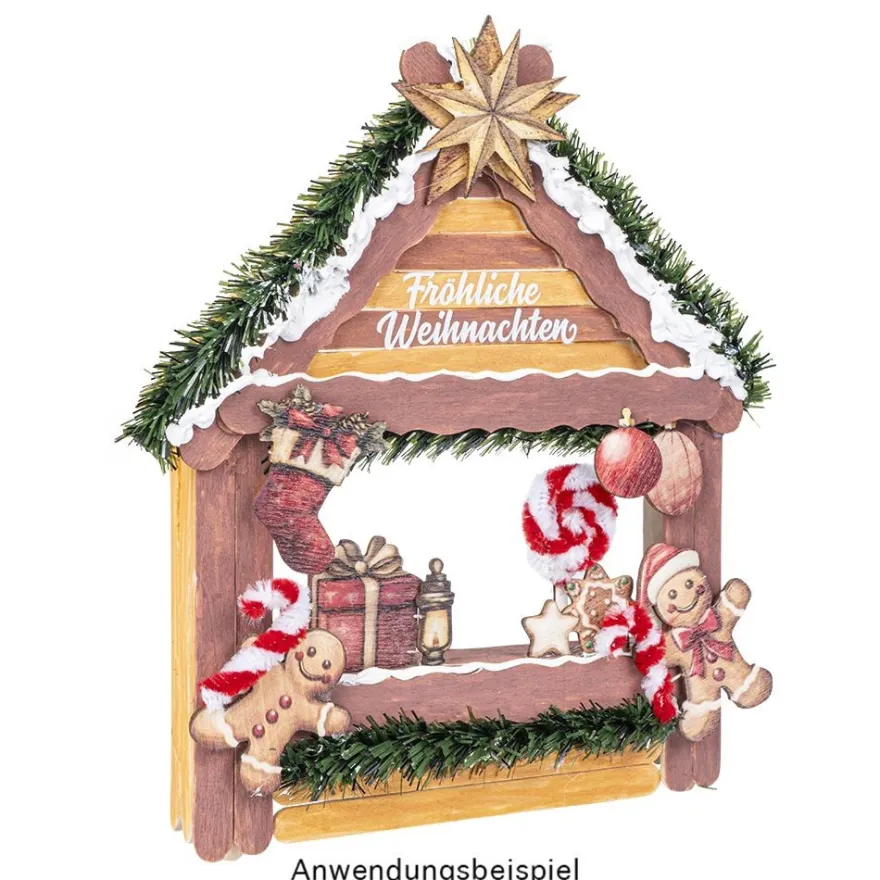 Holzstäbchen, mit Büttenrand, 15cm lang, 1,6cm breit, natur, 50 Stück