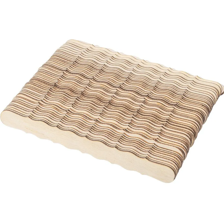 Holzstäbchen, mit Büttenrand, 15cm lang, 1,6cm breit, natur, 50 Stück