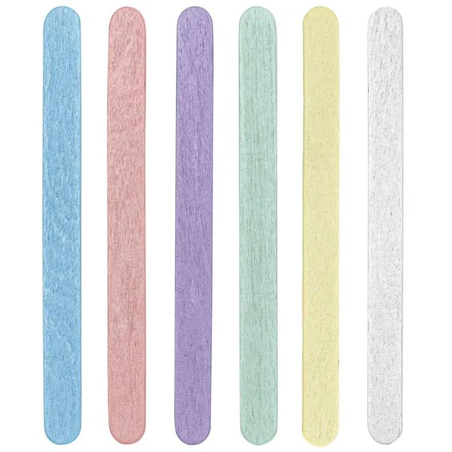 Holzstäbchen pastell, 11,4cm lang, 1cm breit, 6 versch. Farben, 200 Stück