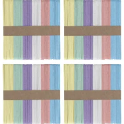 Holzstäbchen pastell, 11,4cm lang, 1cm breit, 6 versch. Farben, 200 Stück