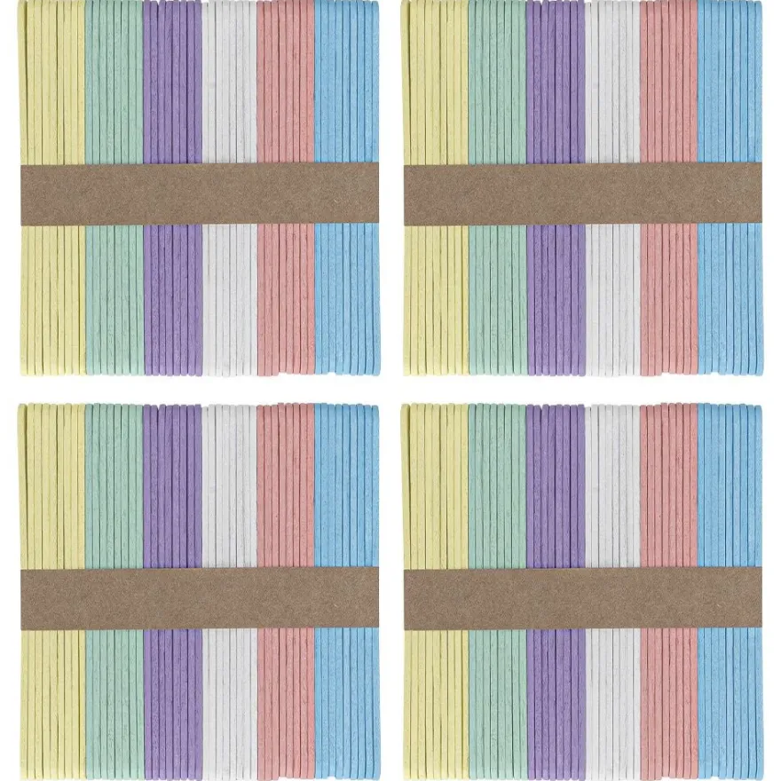 Holzstäbchen pastell, 11,4cm lang, 1cm breit, 6 versch. Farben, 200 Stück