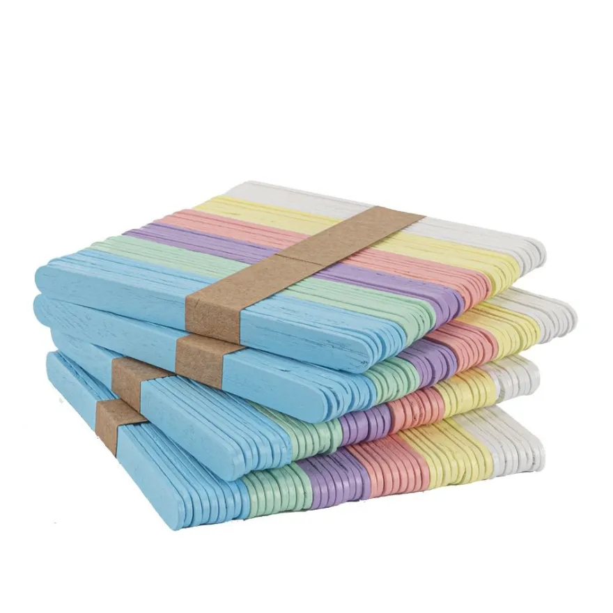 Holzstäbchen pastell, 11,4cm lang, 1cm breit, 6 versch. Farben, 200 Stück