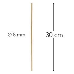 Holzstäbe, rund, 30cm lang, Ø 8mm, 50 Stück
