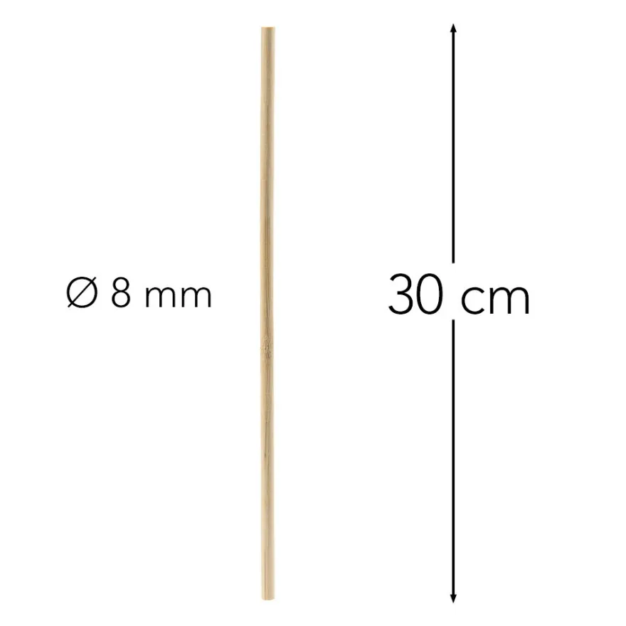 Holzstäbe, rund, 30cm lang, Ø 8mm, 50 Stück