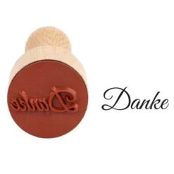 Holzstempel, Danke, Ø3cm, 8,5cm hoch, mit Griff
