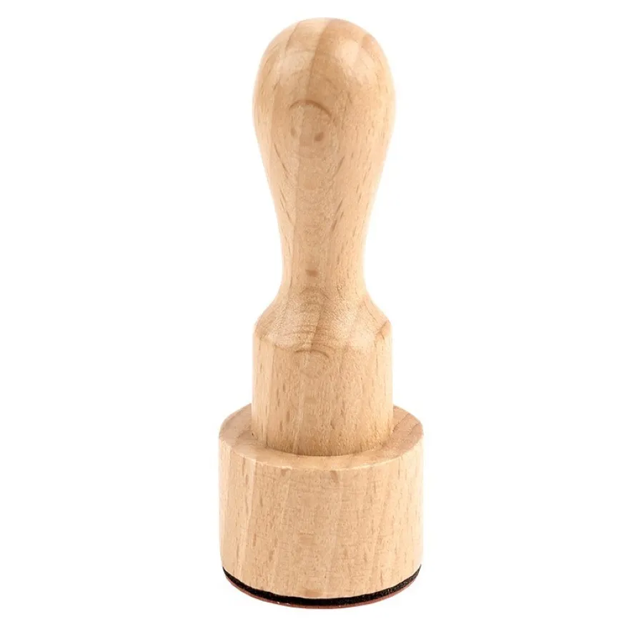 Holzstempel, Schön, dass Du da bist!, Ø3cm, 8,5cm hoch, mit Griff