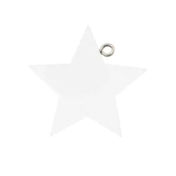 Holzsterne zum Aufhängen, Ø3,8cm, 3,5mm stark, weiß, 15 Stück