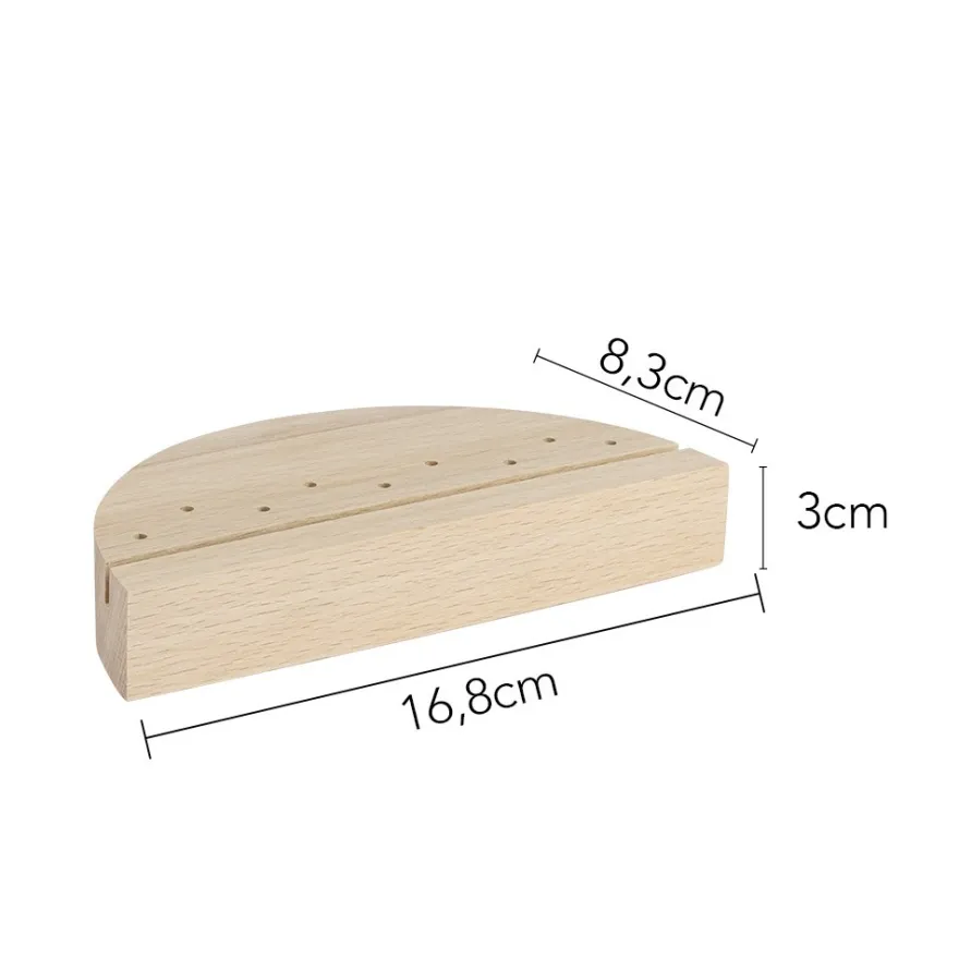 Holzständer, Design 5, 16,8cm x 8,3cm x 3cm, 1 Schlitz und 9 Löcher