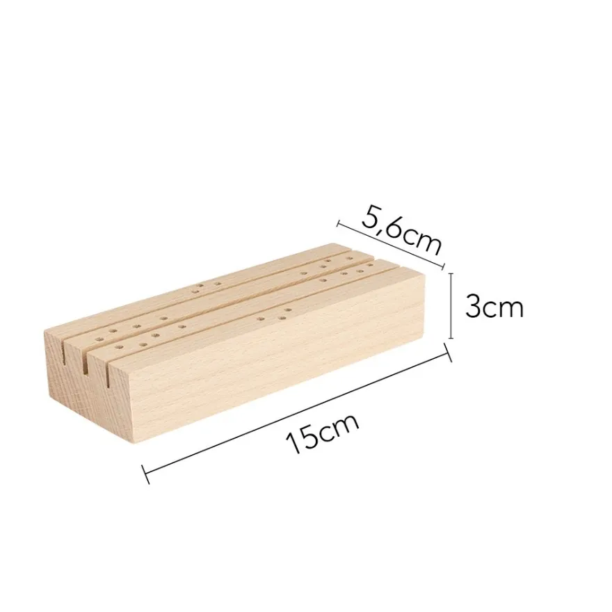 Holzständer, Design 2, 15cm x 5,6cm x 3cm, 3 Schlitze und 22 Löcher