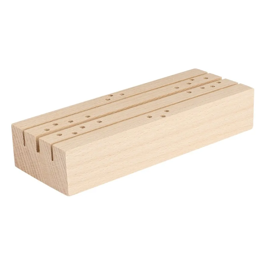 Holzständer, Design 2, 15cm x 5,6cm x 3cm, 3 Schlitze und 22 Löcher