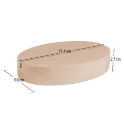 Holzständer, Oval, 1 Schlitz, 15,4cm x 9,6cm x 2,7cm