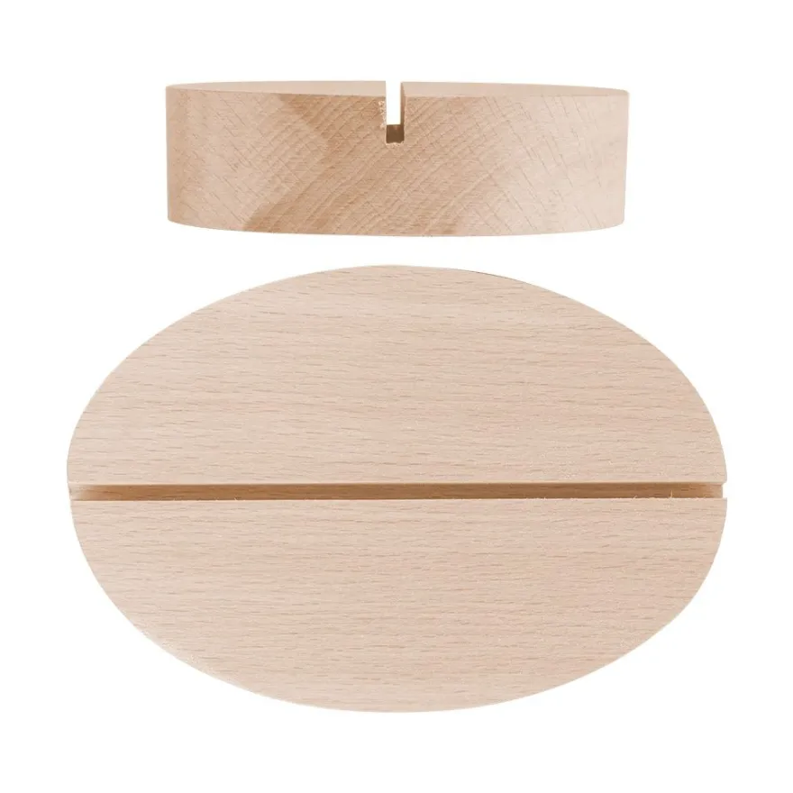 Holzständer, Oval, 1 Schlitz, 15,4cm x 9,6cm x 2,7cm