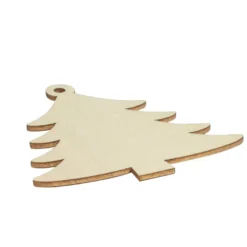 Holz-Tannen, Rohlinge, zum Aufhängen, 8cm x 7cm, flach, 2mm stark, 10 Stück