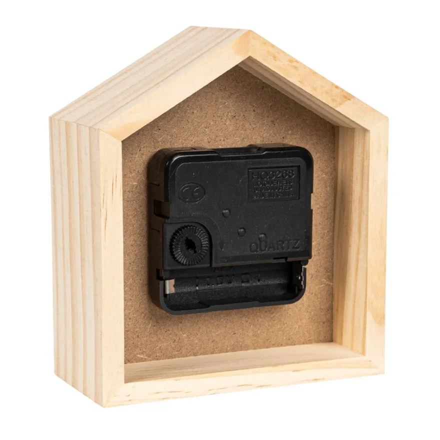 Holz-Uhren Häuschen, 12cm x 10,5cm x 5cm, 2 Stück
