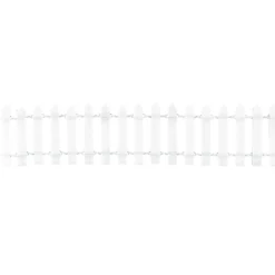 Holzzaun, Design 2, 5cm hoch, 90cm lang, zuschneidbar, weiß